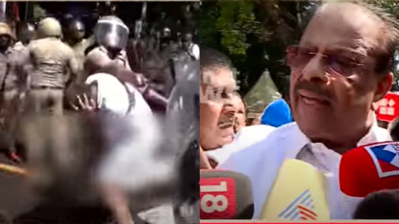 'നിങ്ങളെ വ്യക്തിപരമായി നാട്ടിൽ കാണും' തല്ലിയ പൊലീസുകാര്ക്കെതിരെ സുധാകരൻ, കണക്കുപറയിക്കുമെന്ന് ചെന്നിത്തലയും 'നിങ്ങളെ വ്യക്തിപരമായി നാട്ടിൽ കാണും' തല്ലിയ പൊലീസുകാര്ക്കെതിരെ സുധാകരൻ, കണക്കുപറയിക്കുമെന്ന് ചെന്നിത്തലയും