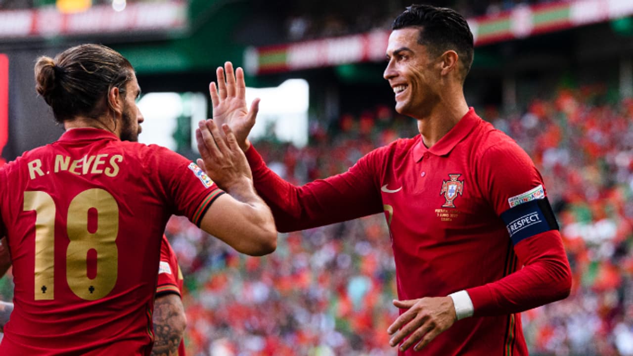 Ruben Neves and Cristiano Ronaldo