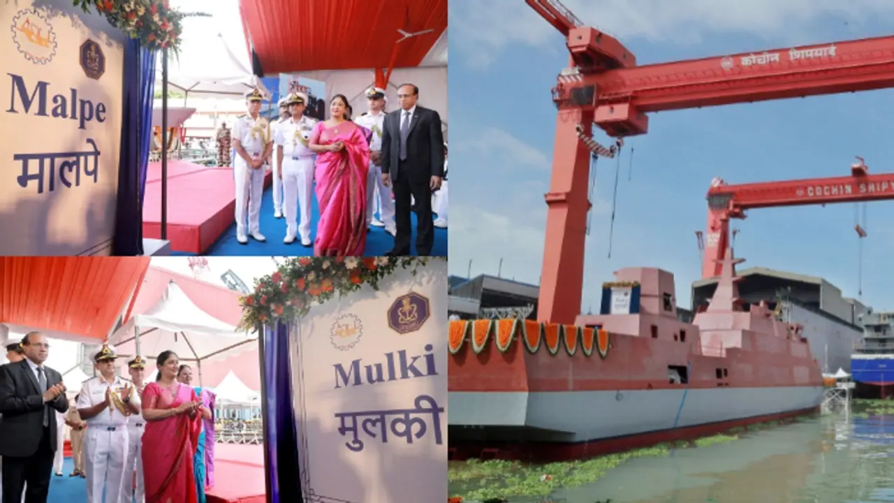 Indian Navy launches two ships to boost anti submarine warfare capability Indian Navy launches two ships to boost anti submarine warfare capability