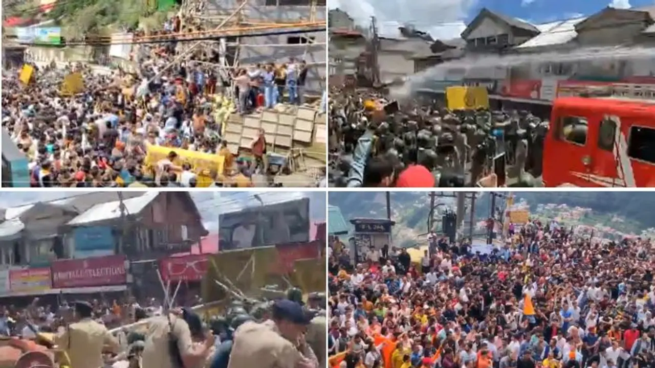 Shimla mosque dispute: Protesters break barricades; police resort to lathi charge, water cannons (WATCH) Shimla mosque dispute: Protesters break barricades; police resort to lathi charge, water cannons (WATCH)