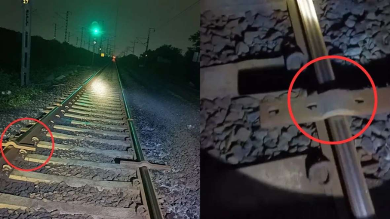 Train accident averted! Fish plates, keys found on tracks removed in Gujarat's Surat (WATCH) Train accident averted! Fish plates, keys found on tracks removed in Gujarat's Surat (WATCH)