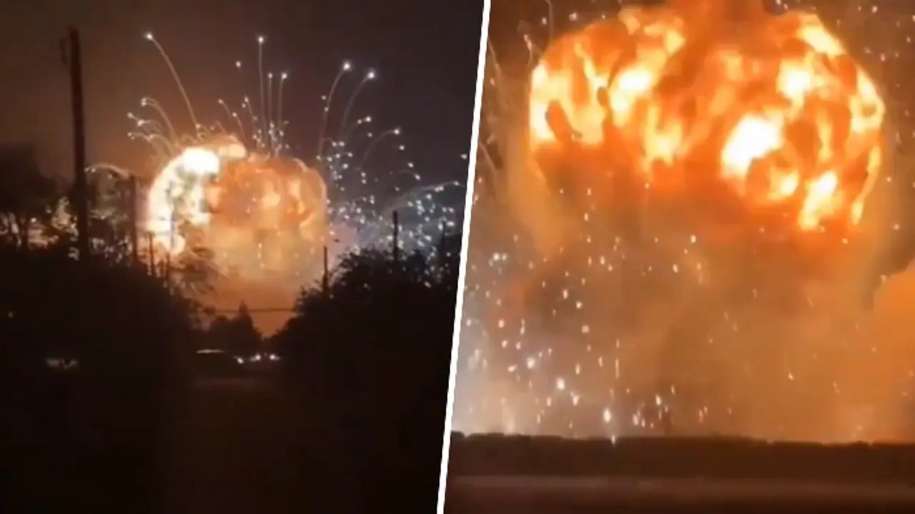 Ukrainian drone strike triggers explosion at Russian military site near Tikhoretsk; WATCH dramatic video