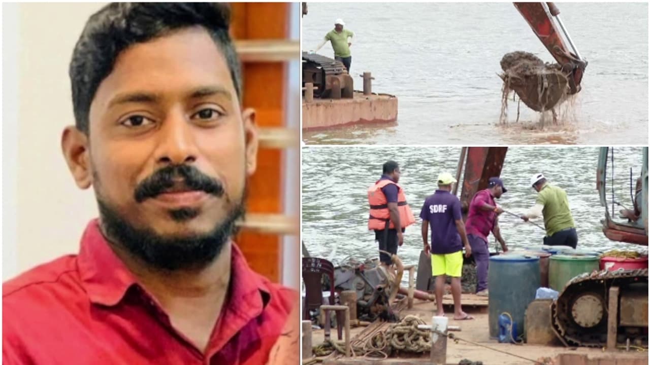 നാവിക സേന സംഘം മാർക്ക് ചെയ്ത സ്ഥലത്ത് നിന്ന് ലോറിയില് കെട്ടിയ കയർ കിട്ടി; അർജുന് ഓടിച്ച ലോറിയുടേതെന്ന് മനാഫ് നാവിക സേന സംഘം മാർക്ക് ചെയ്ത സ്ഥലത്ത് നിന്ന് ലോറിയില് കെട്ടിയ കയർ കിട്ടി; അർജുന് ഓടിച്ച ലോറിയുടേതെന്ന് മനാഫ്