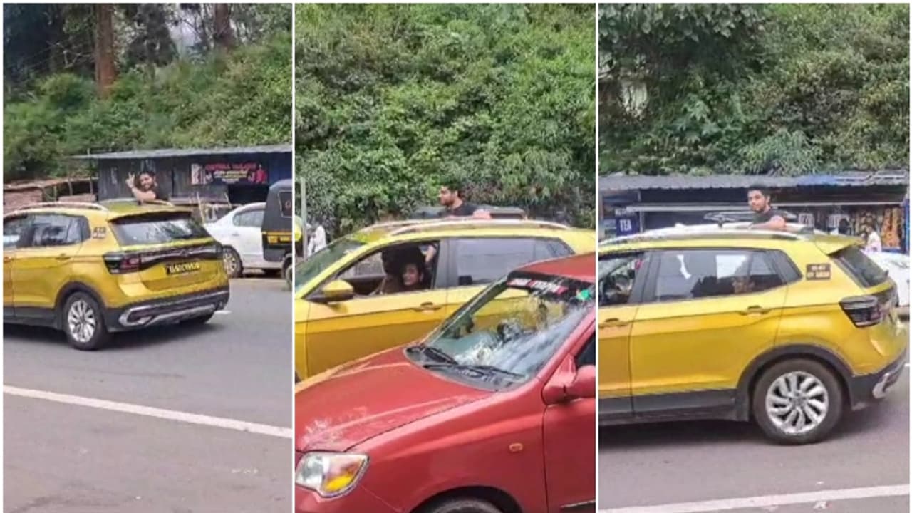 'എത്ര കിട്ടിയാലും പഠിക്കില്ല', കാറിന്‍റെ വാതിലിലിരുന്ന് യുവാവിന്‍റെ സാഹസിക യാത്ര; നാട്ടുകാർ ക്യാമറയിൽ പകർത്തി