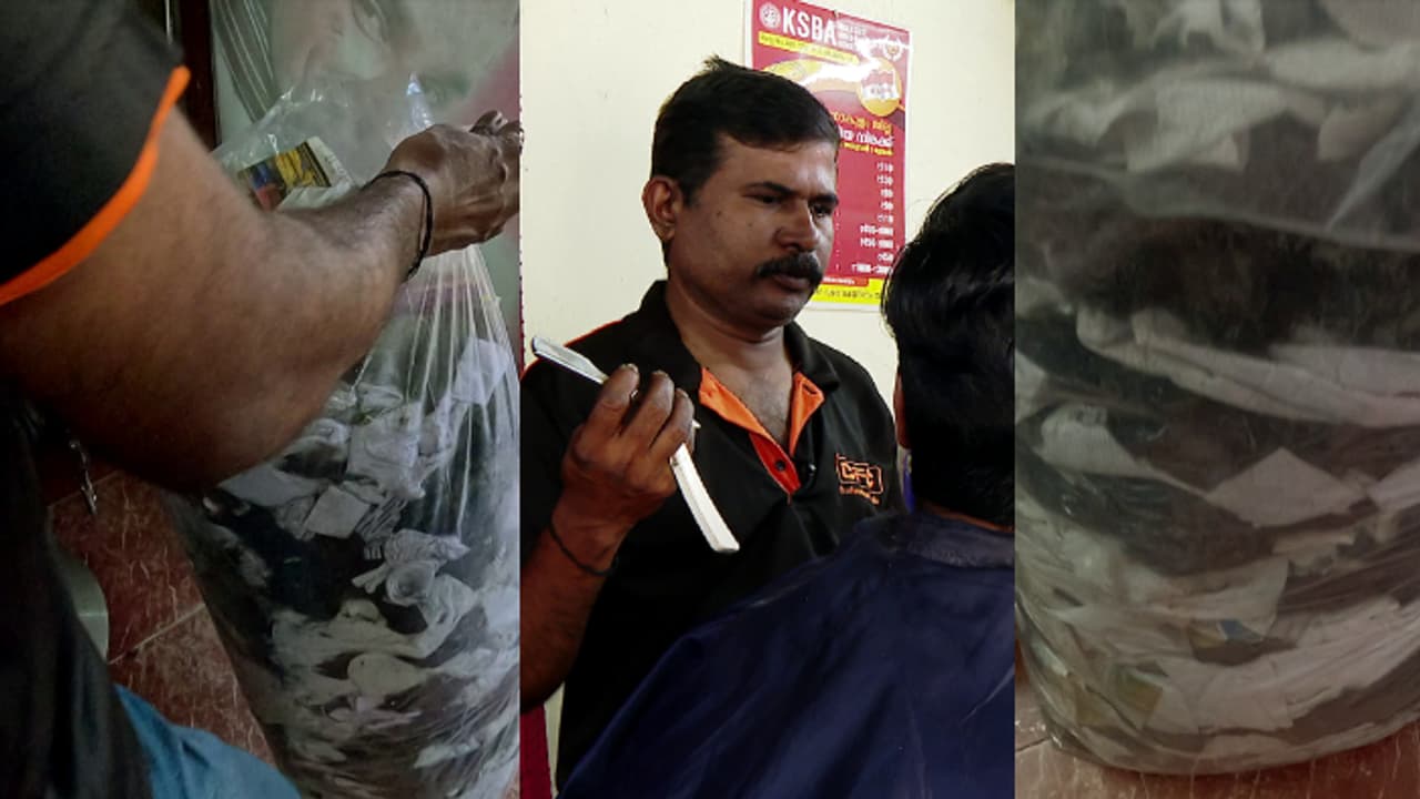 മുടി വെട്ടാൻ ആളുണ്ട്, പക്ഷേ മുടിയെടുക്കാൻ ആളില്ല; യൂസർഫീ നല്കിയിട്ടും ഹരിത കര്മ്മ സേനക്കും വേണ്ട, പ്രതിസന്ധി മുടി വെട്ടാൻ ആളുണ്ട്, പക്ഷേ മുടിയെടുക്കാൻ ആളില്ല; യൂസർഫീ നല്കിയിട്ടും ഹരിത കര്മ്മ സേനക്കും വേണ്ട, പ്രതിസന്ധി