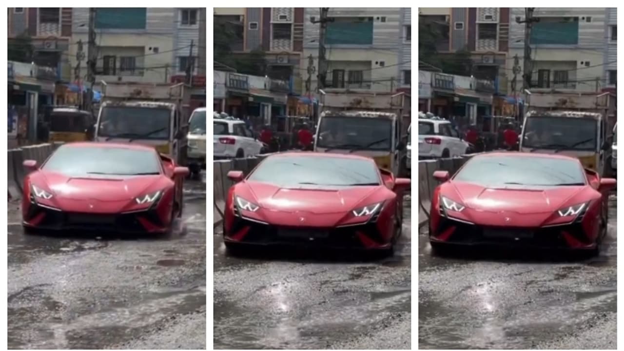 'കുഴികളിൽ നിന്ന് കുഴികളിലേക്ക്...' ഇന്ത്യന്‍ റോഡുകളിലെ ലംബോര്‍ഗിനിയുടെ അവസ്ഥ; വീഡിയോ വൈറൽ 