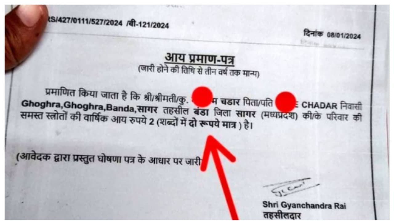 വാർഷിക വരുമാനം വെറും രണ്ട് രൂപ; ഇന്‍കം ടാക്സ് സര്‍ട്ടിഫിക്കറ്റിലെ വരുമാനം കണ്ട് ഞെട്ടി സോഷ്യൽ മീഡിയ