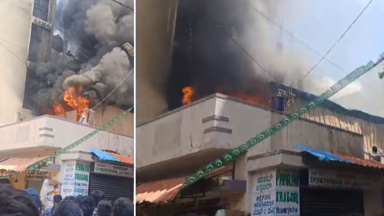 Fire razes Sofa shop on Bannerghatta road, Bengaluru; Rescue ops underway