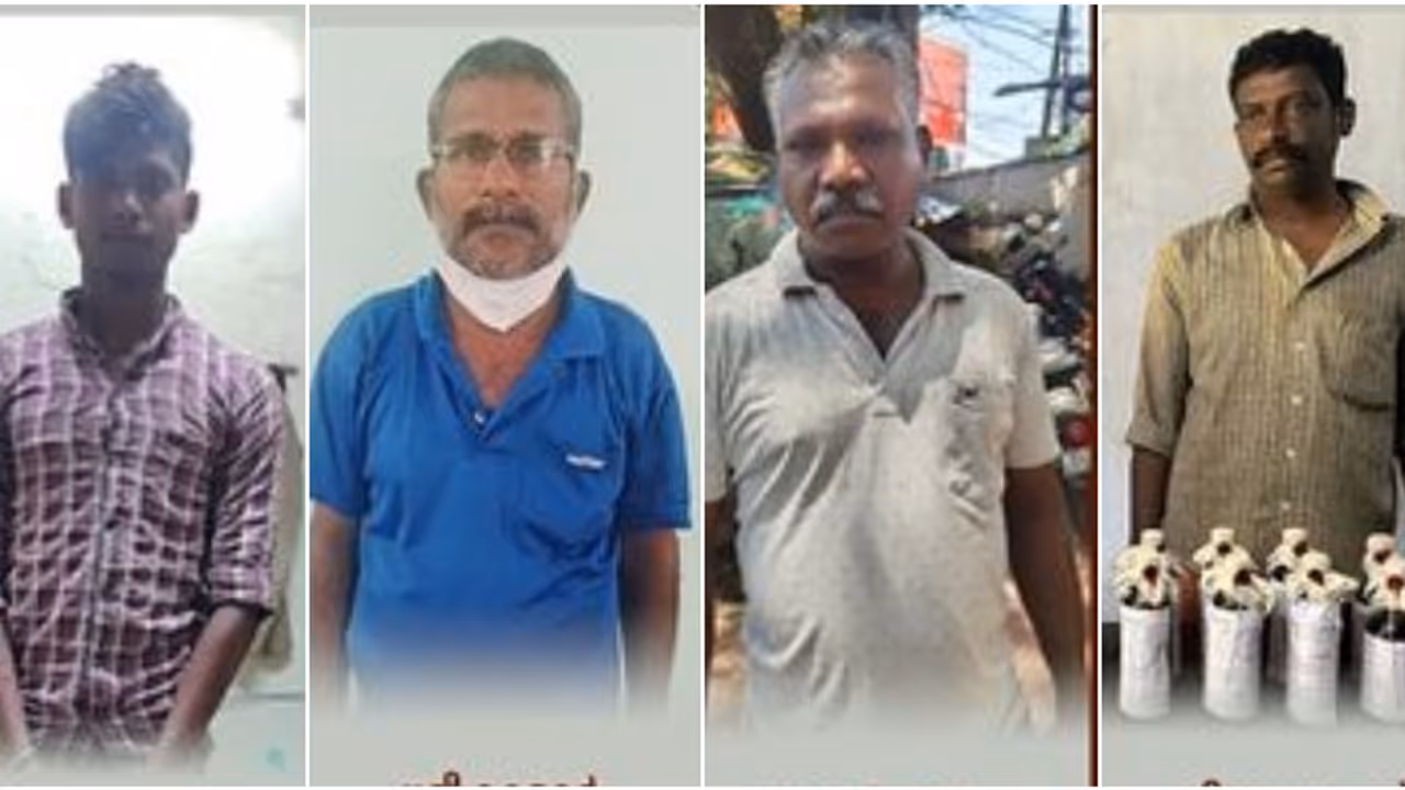 ഒന്നും രണ്ടും അല്ല, 90.5 ലിറ്റർ! ഡ്രൈ ഡേയിൽ വിൽക്കാൻ സൂക്ഷിച്ച മദ്യം പൊക്കി, 19 വയസുകാരനടക്കം 4 പേർ പിടിയിൽ