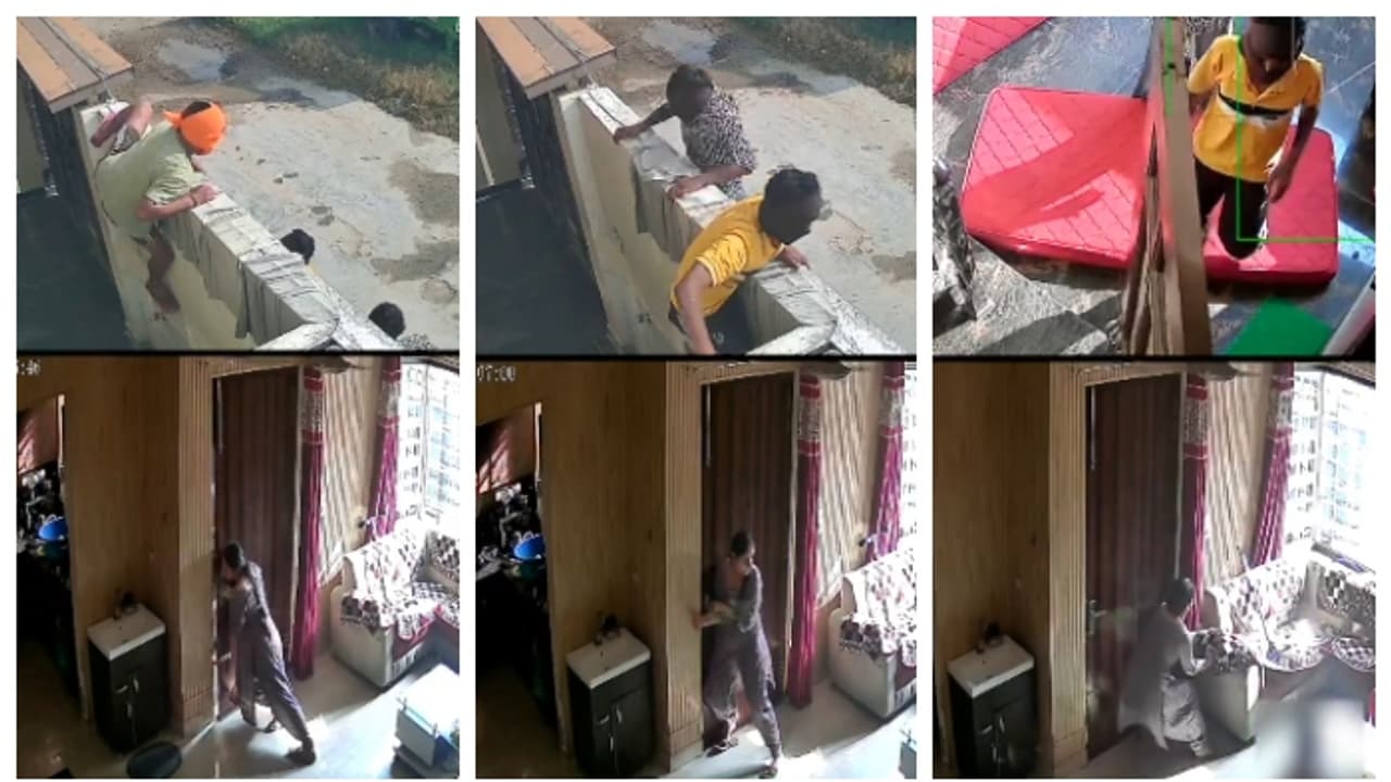 പട്ടാപകൽ മുഖംമൂടി ധരിച്ച് മതിൽ ചാടിക്കടന്ന്, വീട് അക്രമിച്ച് മോഷ്ടാക്കൾ; ഒറ്റയ്ക്ക് നേരിട്ട് യുവതി,വീഡിയോ വൈറൽ