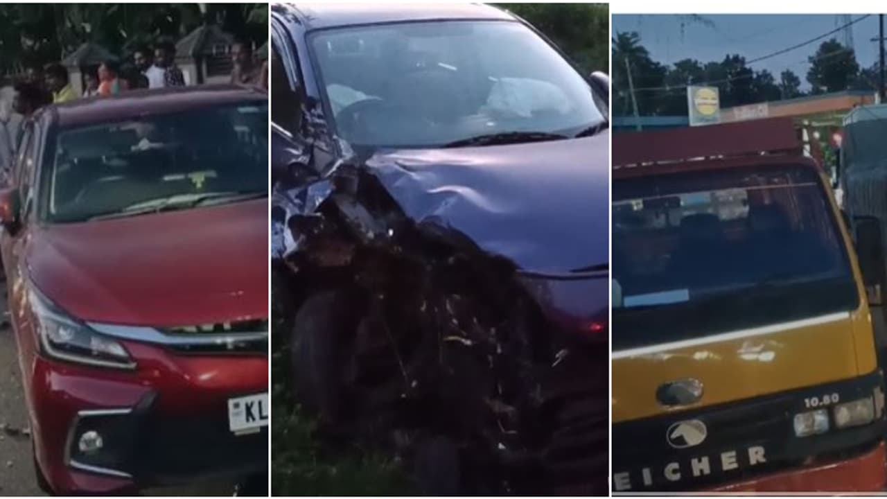 സീരിയൽ നടി ഓടിച്ച കാർ രണ്ട് വാഹനങ്ങളിൽ ഇടിച്ച് എംസി റോഡിൽ അപകടം, ഒരു മണിക്കൂറോളം ഗതാഗതക്കുരുക്ക് സീരിയൽ നടി ഓടിച്ച കാർ രണ്ട് വാഹനങ്ങളിൽ ഇടിച്ച് എംസി റോഡിൽ അപകടം, ഒരു മണിക്കൂറോളം ഗതാഗതക്കുരുക്ക്