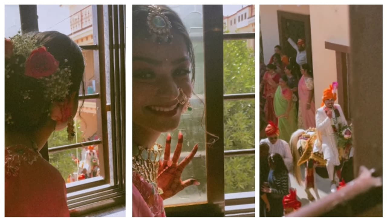 'ക്യൂട്ട്'; വരൻ കുതിരപ്പുറത്ത് കയറി വിവാഹ പന്തലിലേക്ക് വരുന്ന കാഴ്ച ജനാലയിലൂടെ ആസ്വദിച്ച് വധു; വൈറലായി വീഡിയോ