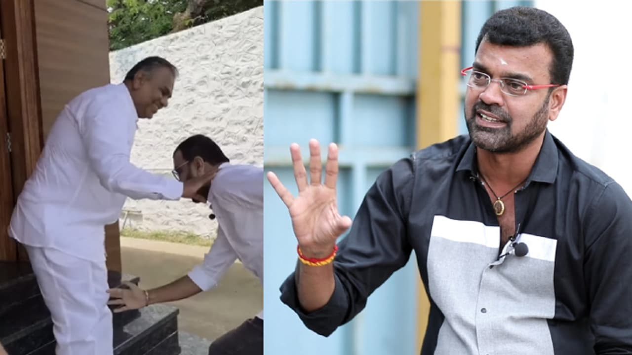 தளபதி போட்ட உத்தரவு.. புஸ்ஸி ஆனந்திடம் ஆசி பெற்று.. த.வெ.க வில் இணைந்தார் தாடி பாலாஜி! தளபதி போட்ட உத்தரவு.. புஸ்ஸி ஆனந்திடம் ஆசி பெற்று.. த.வெ.க வில் இணைந்தார் தாடி பாலாஜி!