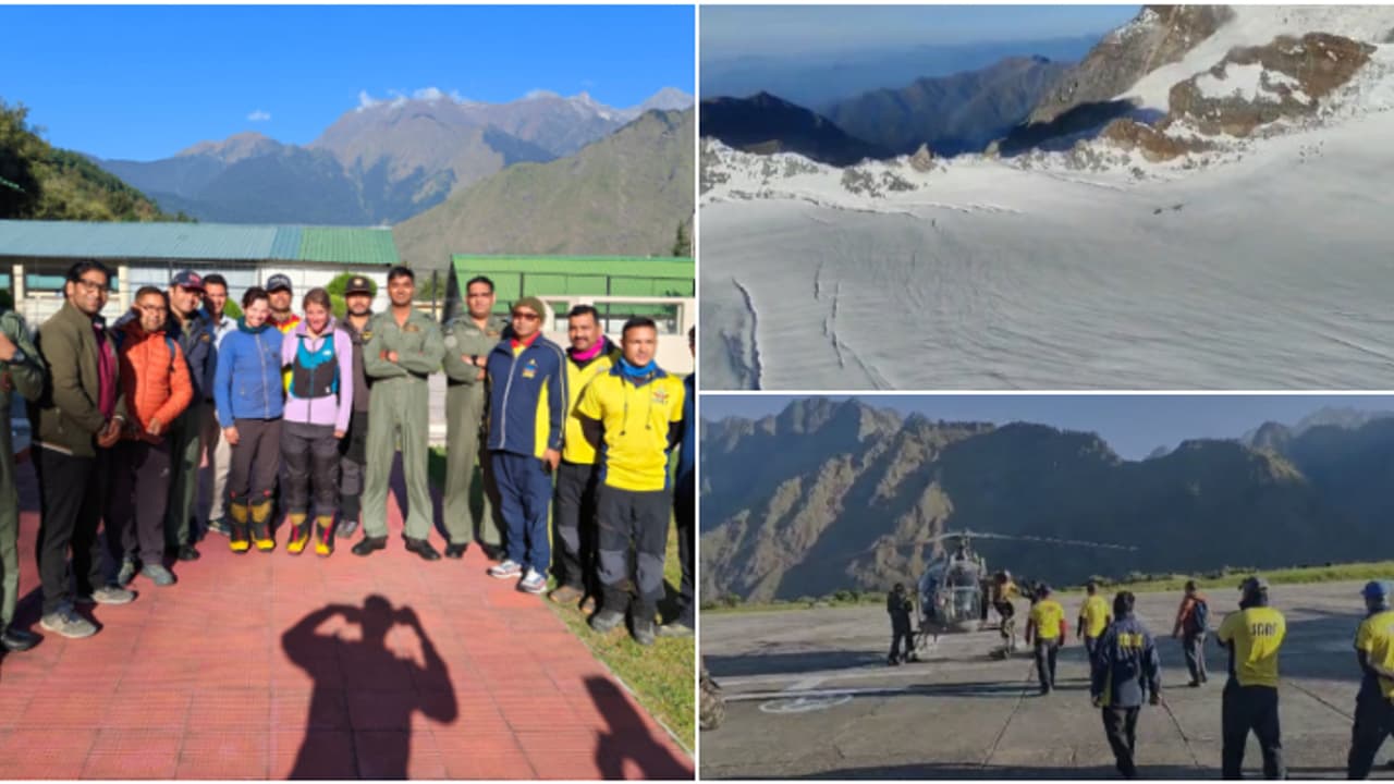 കുടുങ്ങിയത് 6015 മീറ്റർ ഉയരത്തിൽ, 80 മണിക്കൂർ രക്ഷാപ്രവർത്തനം; ചൗഖംബ കൊടുമുടിയിൽ നിന്ന് യുവതികളെ രക്ഷിച്ചു