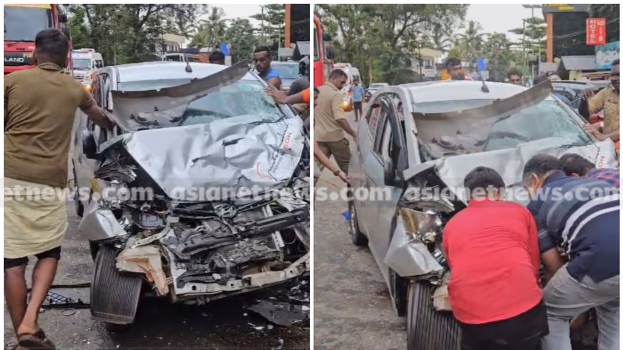 'ചോരക്കുഴി'യിൽ വീണ്ടും അപകടം, കാര് നിയന്ത്രണം വിട്ട് ടൂറിസ്റ്റ് ബസിൽ ഇടിച്ചു; മുത്തച്ഛനും കൊച്ചുമകളും മരിച്ചു 'ചോരക്കുഴി'യിൽ വീണ്ടും അപകടം, കാര് നിയന്ത്രണം വിട്ട് ടൂറിസ്റ്റ് ബസിൽ ഇടിച്ചു; മുത്തച്ഛനും കൊച്ചുമകളും മരിച്ചു