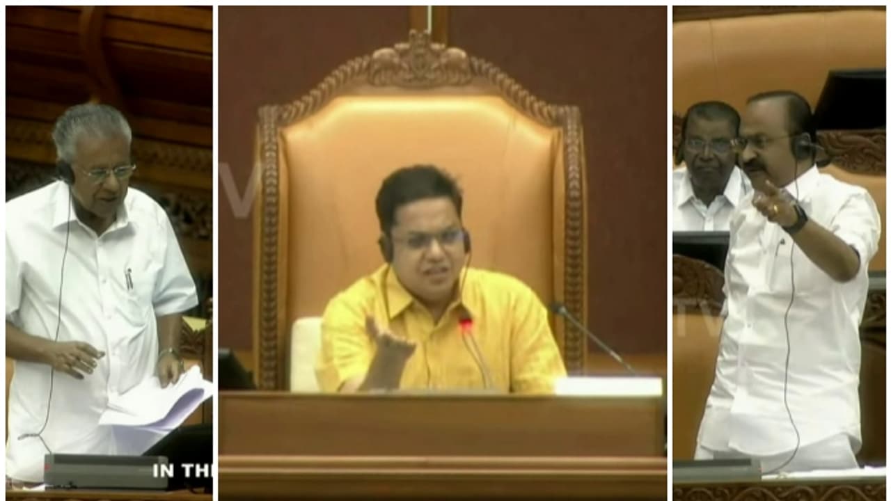 ആദ്യ ദിനം സഭയിൽ പലവട്ടം കോർത്ത് പിണറായിയും സതീശനും, അതിരുകളെല്ലാം വിട്ട് നായകരുടെ വാക്പോര് ആദ്യ ദിനം സഭയിൽ പലവട്ടം കോർത്ത് പിണറായിയും സതീശനും, അതിരുകളെല്ലാം വിട്ട് നായകരുടെ വാക്പോര്