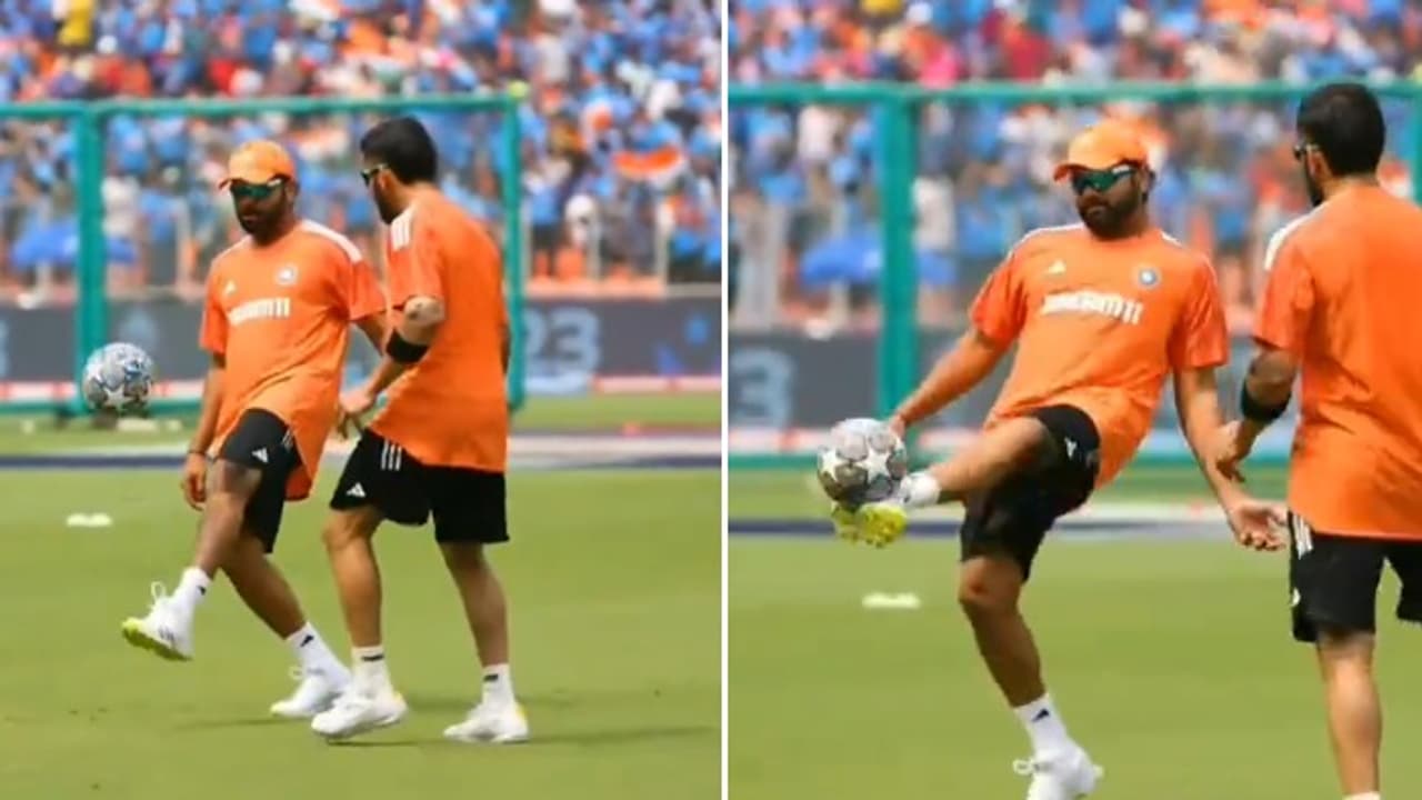 'Ronaldo & Messi of cricket': Rohit Sharma, Virat Kohli show off their football skills in viral video (WATCH) 'Ronaldo & Messi of cricket': Rohit Sharma, Virat Kohli show off their football skills in viral video (WATCH)