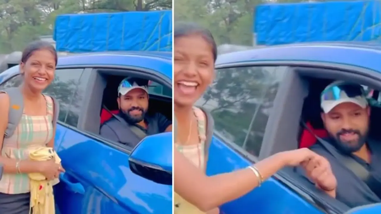 Rohit Sharma delights female fan with 'birthday wish' on Mumbai street; viral video wins hearts (WATCH) Rohit Sharma delights female fan with 'birthday wish' on Mumbai street; viral video wins hearts (WATCH)