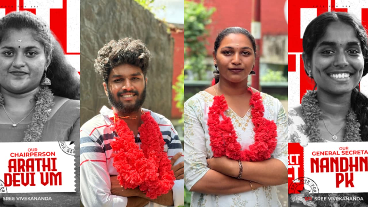 25 വർഷമായി എബിവിപിയുടെ കുത്തക, തൃശൂര്‍ വിവേകാനന്ദ കോളേജിൽ വൈസ് ചെയർപേഴ്സൺ സീറ്റൊഴികെ എല്ലാം പിടിച്ച് എസ്എഫ്ഐ