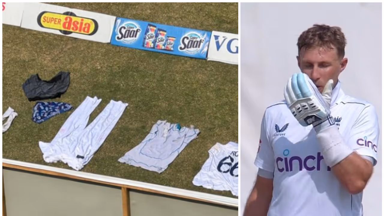 മണിക്കൂറുകള് നീണ്ട ബാറ്റിംഗ്, പിന്നാലെ വസ്ത്രങ്ങള് മുള്ട്ടാന് ഗ്രൗണ്ടില് ഉണക്കാനിട്ട് ജോ റൂട്ട് മണിക്കൂറുകള് നീണ്ട ബാറ്റിംഗ്, പിന്നാലെ വസ്ത്രങ്ങള് മുള്ട്ടാന് ഗ്രൗണ്ടില് ഉണക്കാനിട്ട് ജോ റൂട്ട്