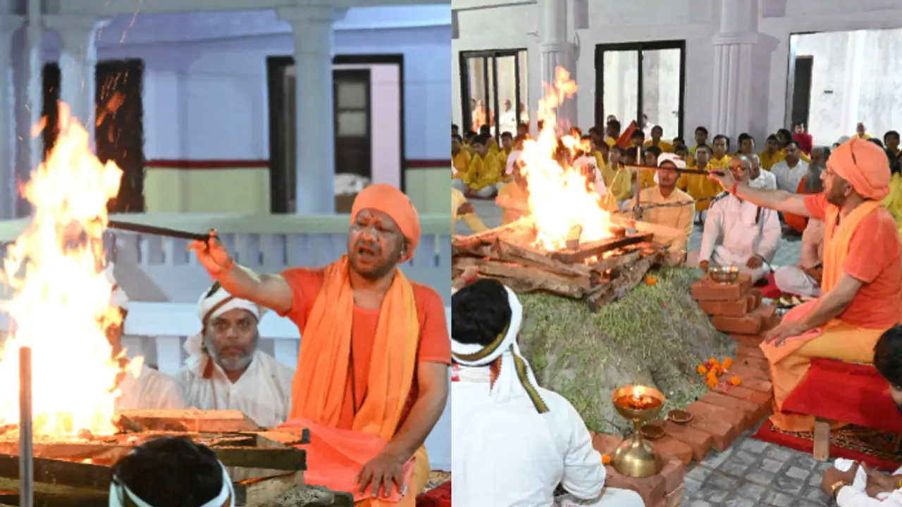 CM Yogi Adityanath prays for public welfare during Mahanisha Puja
