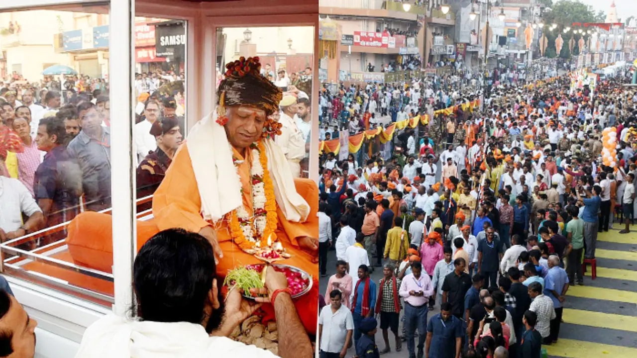 Vijayadashami procession led by CM Yogi Adityanath brings communities together in Gorakhpur Vijayadashami procession led by CM Yogi Adityanath brings communities together in Gorakhpur