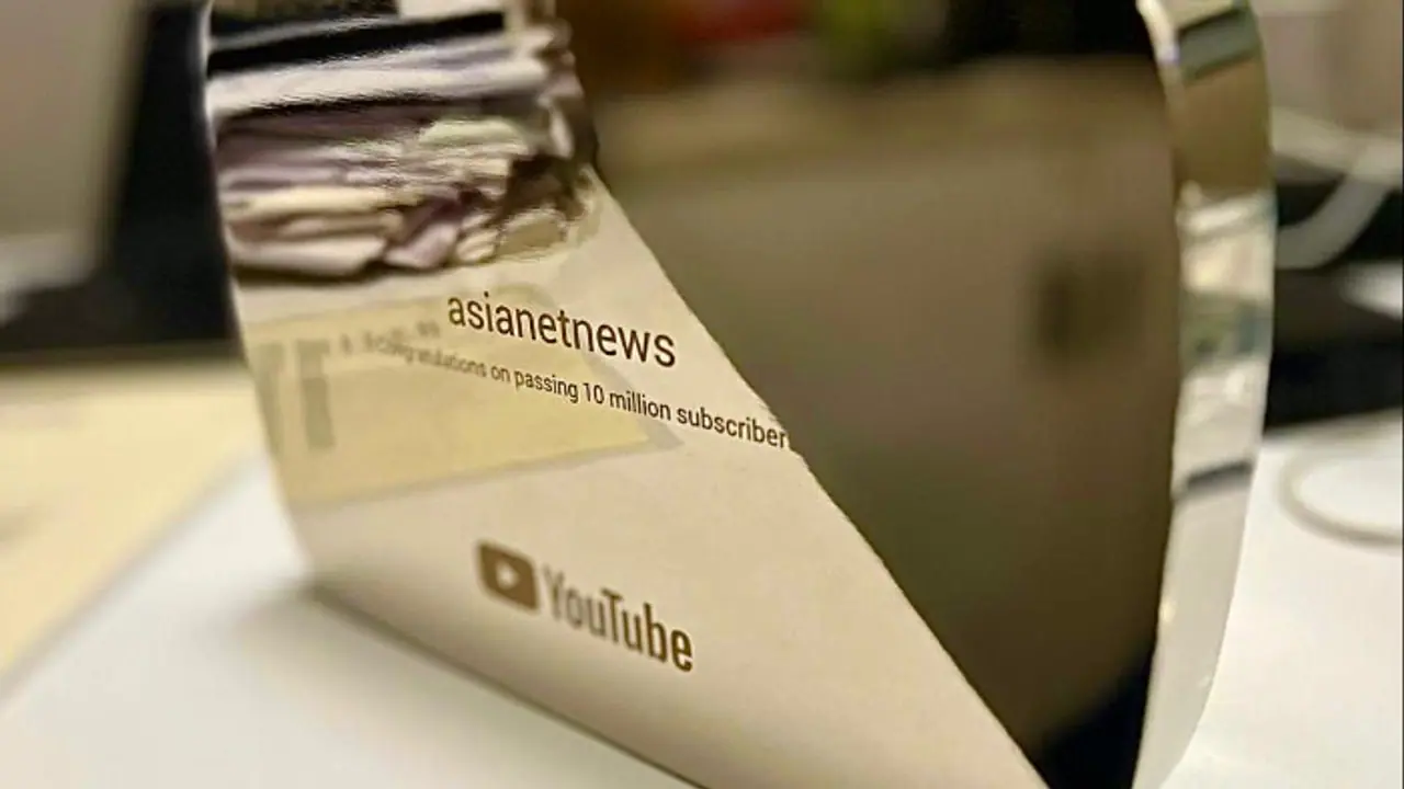 Asianet News receives Diamond Creator Award for reaching 10 million subscribers on YouTube