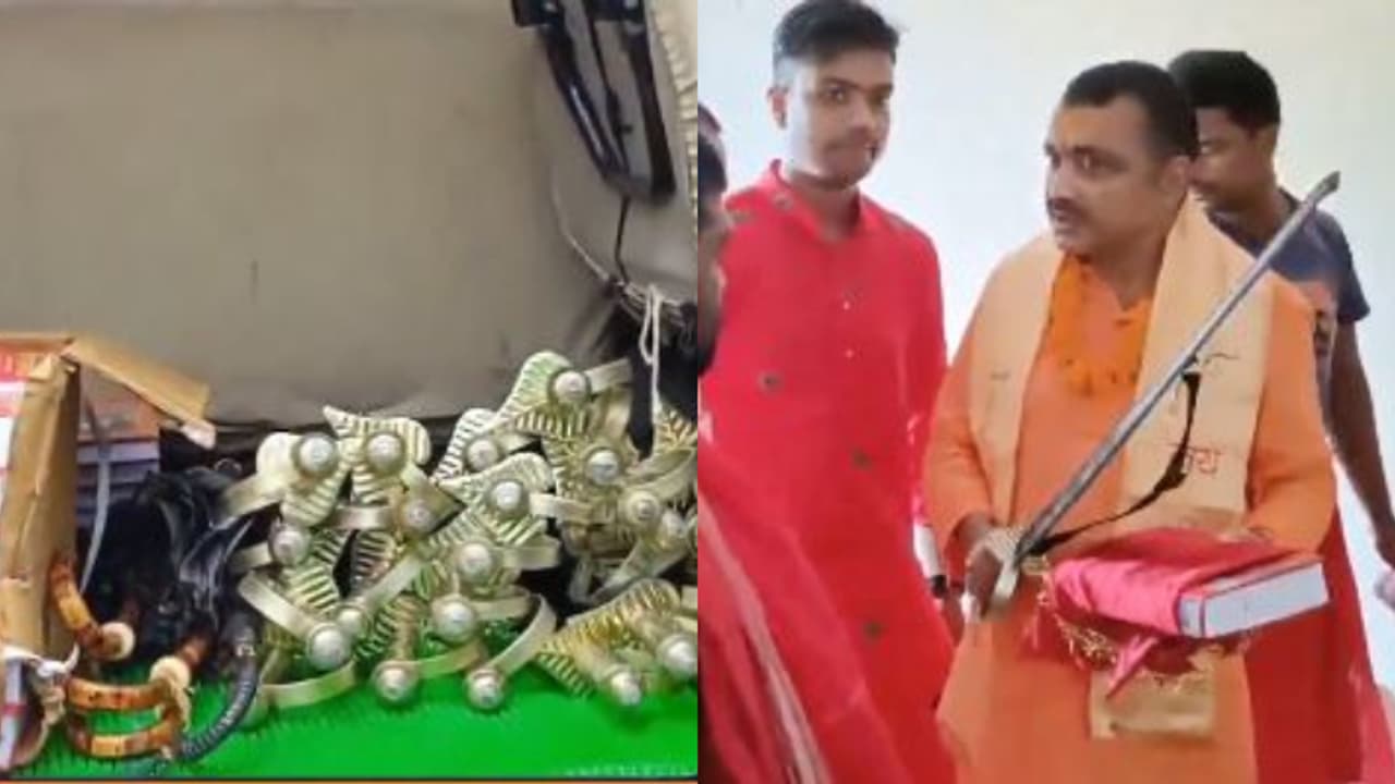 'തൊടുന്നവരുടെ വിരൽ അറുക്കണം', ബിഹാറിൽ പെൺകുട്ടികൾക്ക് വാൾ വിതരണം ചെയ്ത് എംഎൽഎ, വിവാദം