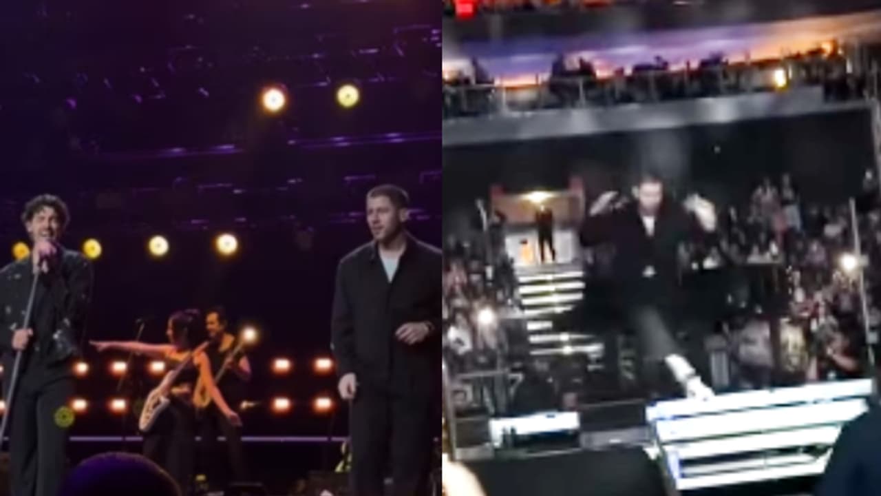 സംഗീതനിശയ്ക്കിടെ നെറ്റിയിലേക്ക് ചുവപ്പ് ലേസർ; നൊടിയിടയിൽ വേദിയിൽ നിന്ന് ഇറങ്ങിയോടി നിക്ക് ജൊനാസ്: വീഡിയോ