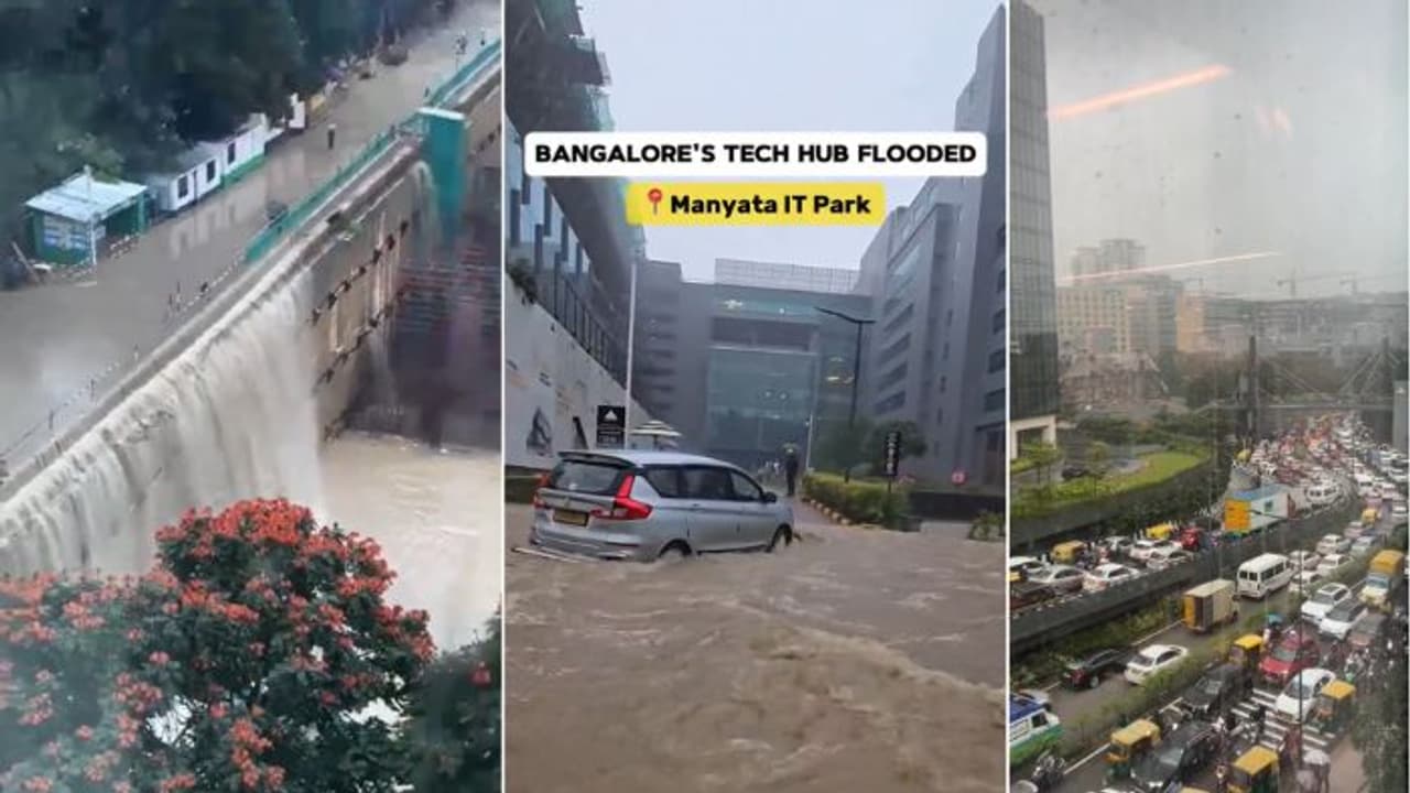 'Manyata Tech Falls': Video of rain wreaking havoc in Bengaluru's iconic tech park stuns internet (WATCH) 'Manyata Tech Falls': Video of rain wreaking havoc in Bengaluru's iconic tech park stuns internet (WATCH)