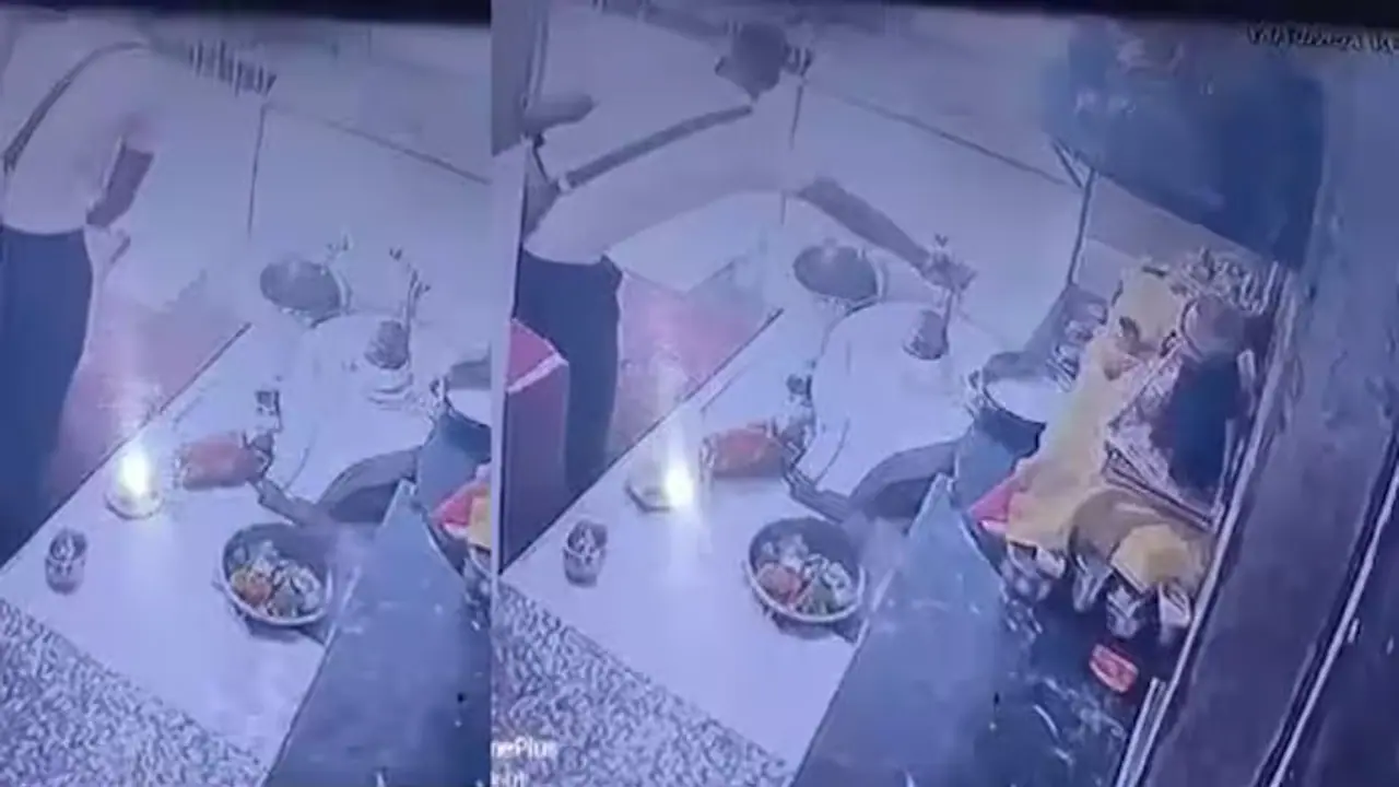 Caught on camera: Thief swiftly steals silver snake kept on Shivling in UP temple; Internet is furious (WATCH)