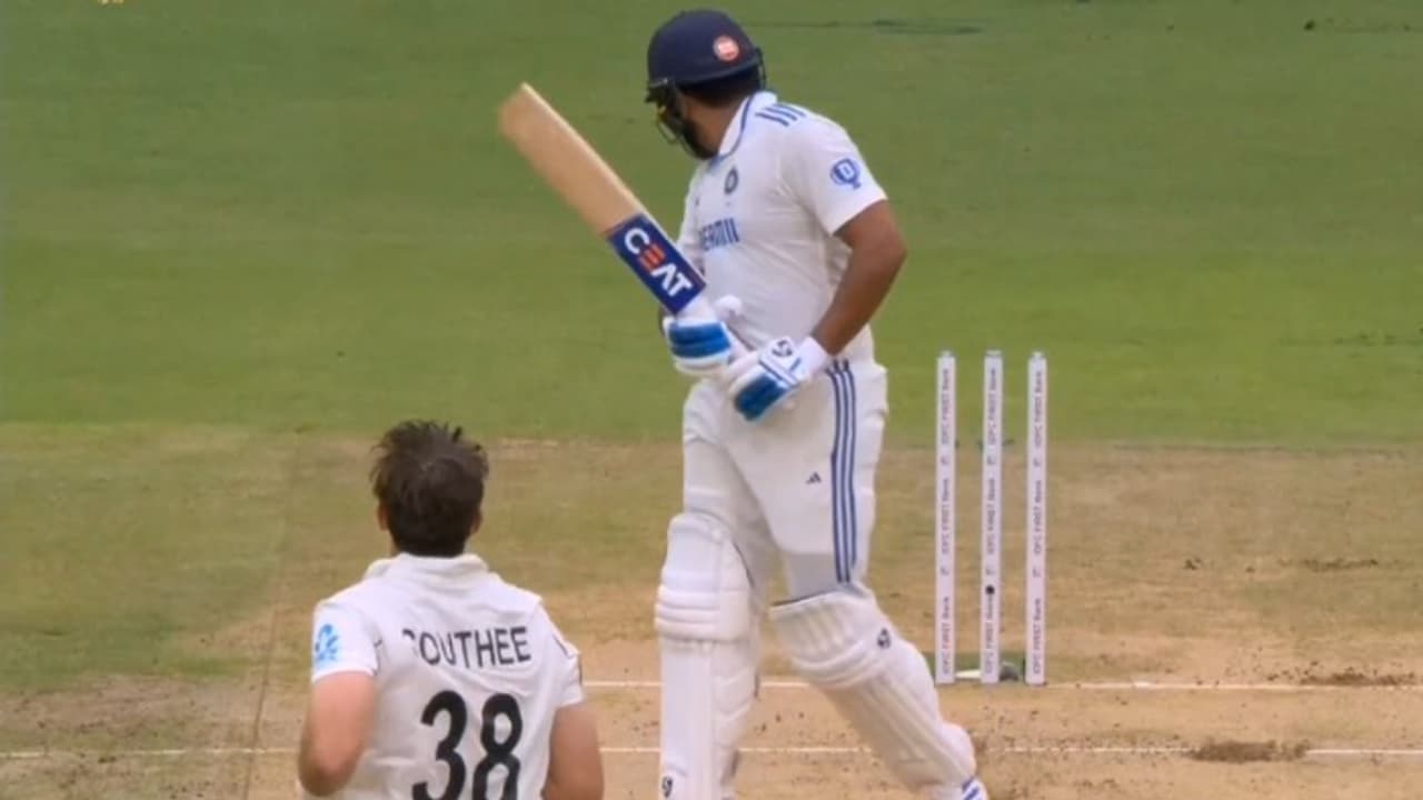 എടാ, പിന്നെ ഇങ്ങനെയൊന്നുമല്ലെടാ! ന്യൂസിലന്‍ഡിനെതിരെ വിക്കറ്റ് വലിച്ചെറിഞ്ഞ രോഹിത്തിന് ട്രോള്‍ വീഡിയോ