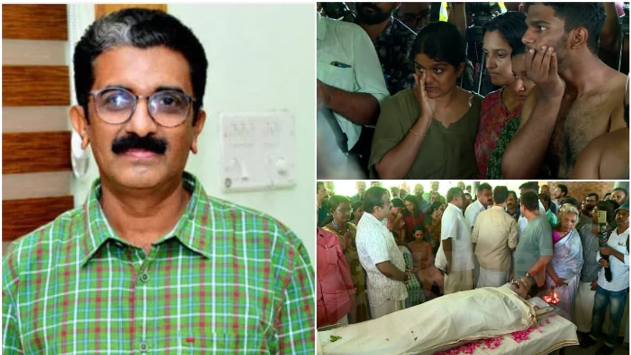 നവീൻ ബാബുവിന് കണ്ണീരോടെ വിട; എല്ലാം ഉള്ളിലൊതുക്കി അന്ത്യകർമ്മങ്ങൾ ചെയ്ത് പെൺമക്കൾ, വികാര നിർഭരമായ യാത്രയയപ്പ് നവീൻ ബാബുവിന് കണ്ണീരോടെ വിട; എല്ലാം ഉള്ളിലൊതുക്കി അന്ത്യകർമ്മങ്ങൾ ചെയ്ത് പെൺമക്കൾ, വികാര നിർഭരമായ യാത്രയയപ്പ്