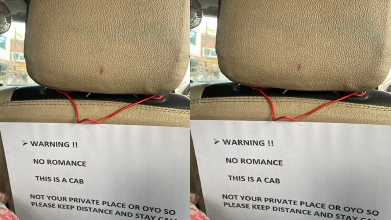 ಇದು ಓಯೋ ಅಲ್ಲ ಕಾರಿನೊಳಗೆ ನೋ ರೊಮ್ಯಾನ್ಸ್, ಕ್ಯಾಬ್ ಚಾಲಕನ ನೋಟಿಸ್‌ಗೆ ಭಾರಿ ಮೆಚ್ಚುಗೆ!