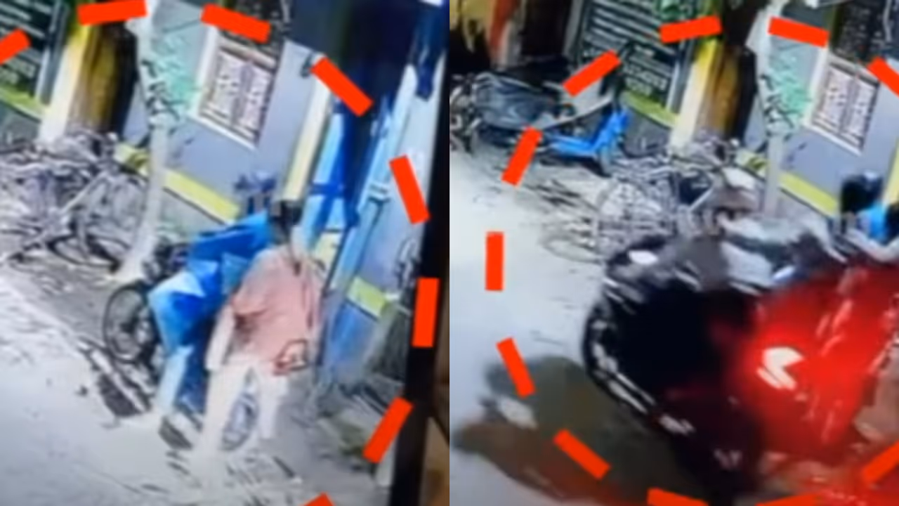 ബൈക്കിലെത്തി മാല പൊട്ടിക്കാൻ ശ്രമം, യുവതി റോഡിൽ വീണിട്ടും വിടാതെ ക്രൂരത; സിസിടിവി ദൃശ്യം പുറത്ത്