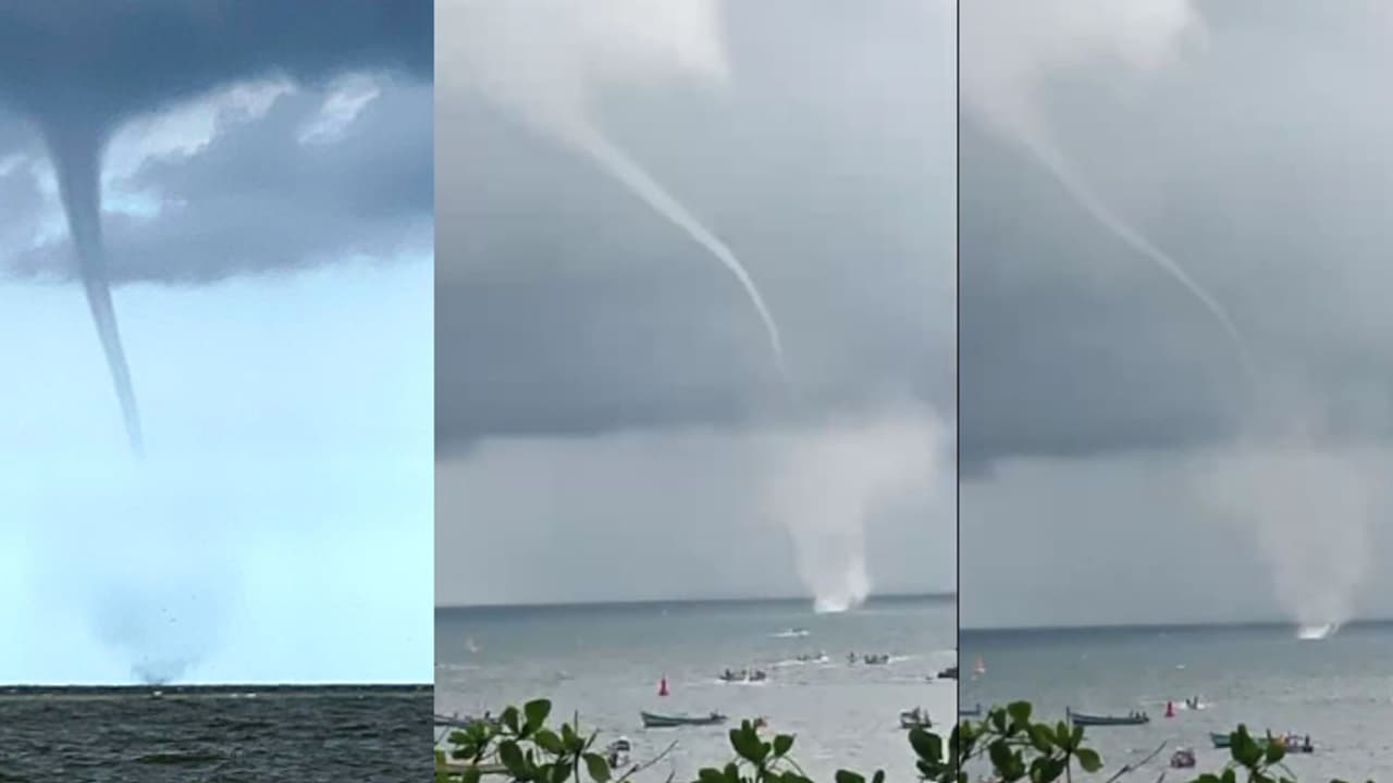 What is waterspout phenomenon sighted at Kerala’s Vizhinjam?