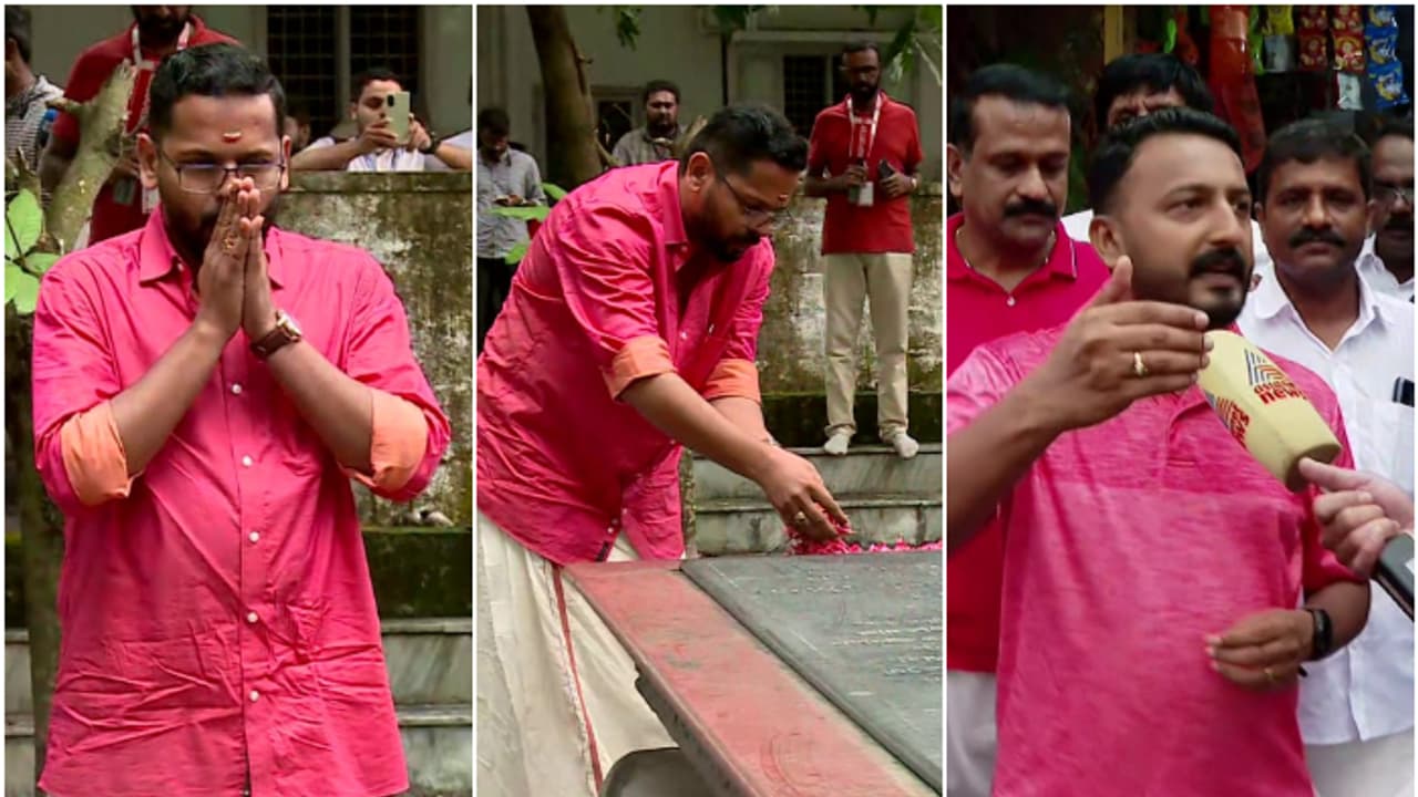 കരുണാകരൻ്റെ സ്മൃതി മണ്ഡപത്തിലെത്തി സരിൻ; രാഹുലിനെതിരെ സിപിഎമ്മിൻ്റെ തുറുപ്പുചീട്ട്, ലീഡറുടെ പേരിലും പോര്