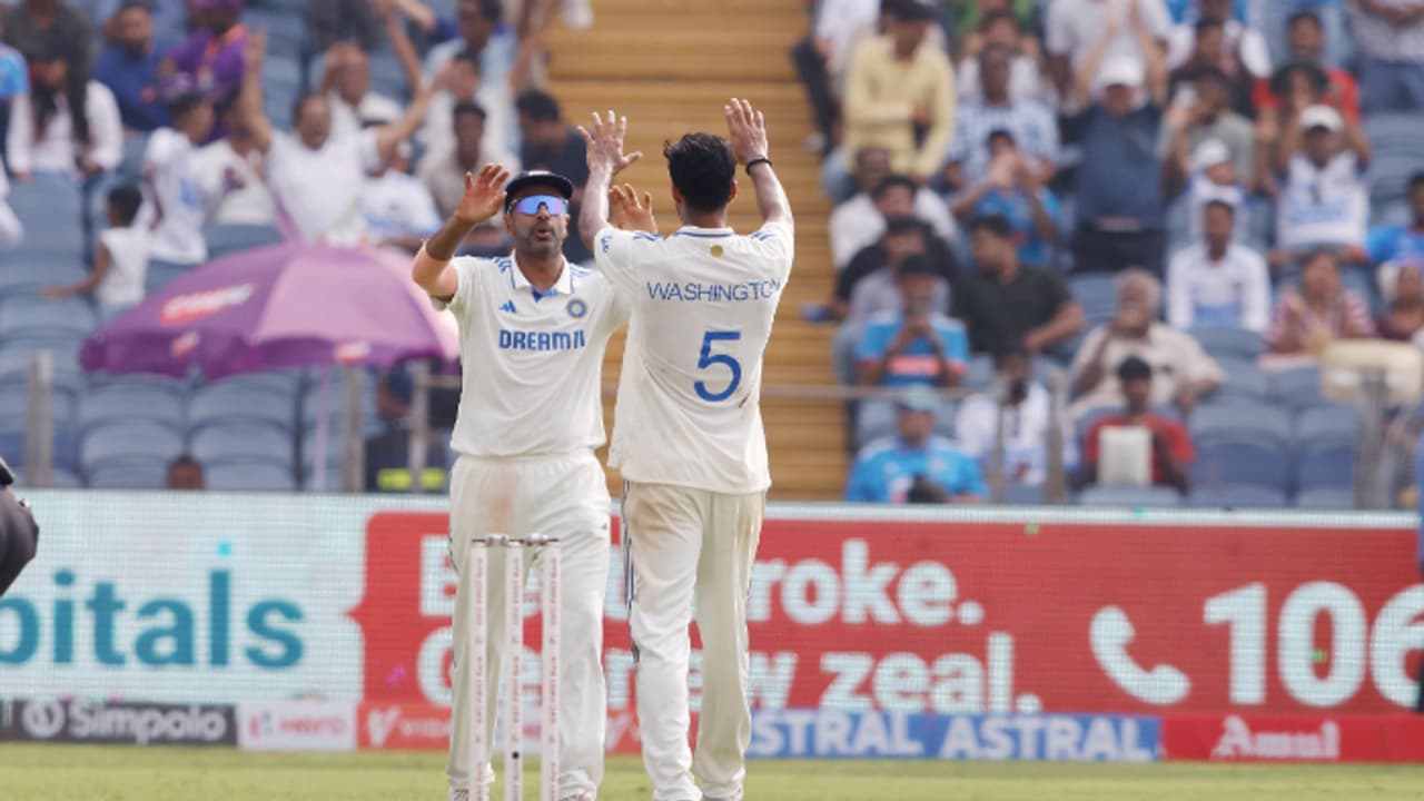 India vs New Zealand, 2nd Test Day 1: IND lose Rohit after Washington's 7 for restricts NZ to 259 India vs New Zealand, 2nd Test Day 1: IND lose Rohit after Washington's 7 for restricts NZ to 259