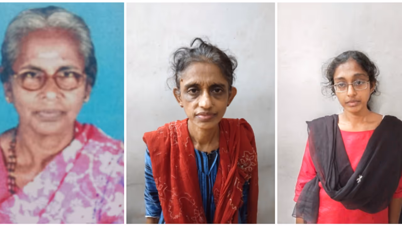 വൃദ്ധയുടെ മരണം കൊലപാതകം; ഡെപ്പോസിറ്റ് തുക തട്ടിയെടുക്കാനും ശ്രമം, മകളും ചെറുമകളും അറസ്റ്റിൽ വൃദ്ധയുടെ മരണം കൊലപാതകം; ഡെപ്പോസിറ്റ് തുക തട്ടിയെടുക്കാനും ശ്രമം, മകളും ചെറുമകളും അറസ്റ്റിൽ