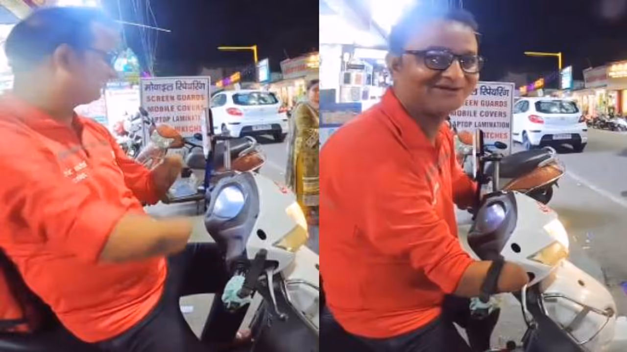 ശരിക്കും ഹീറോ തന്നെ, കൈകളില്ലെങ്കിലെന്താ ആത്മധൈര്യമുണ്ടല്ലോ, ഡെലിവറി ഏജന്റിന് കയ്യടി