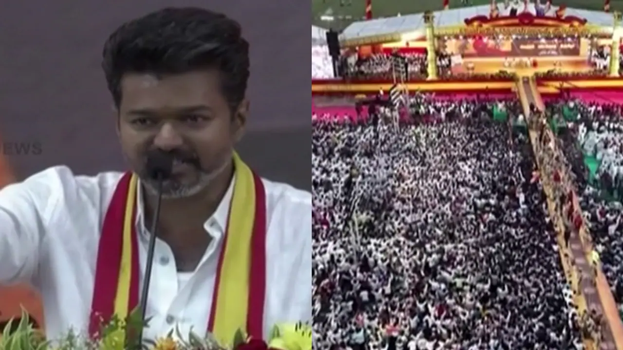 "Words not enough": Tamil superstar Vijay's TVK holds first conference, draws massive crowd "Words not enough": Tamil superstar Vijay's TVK holds first conference, draws massive crowd