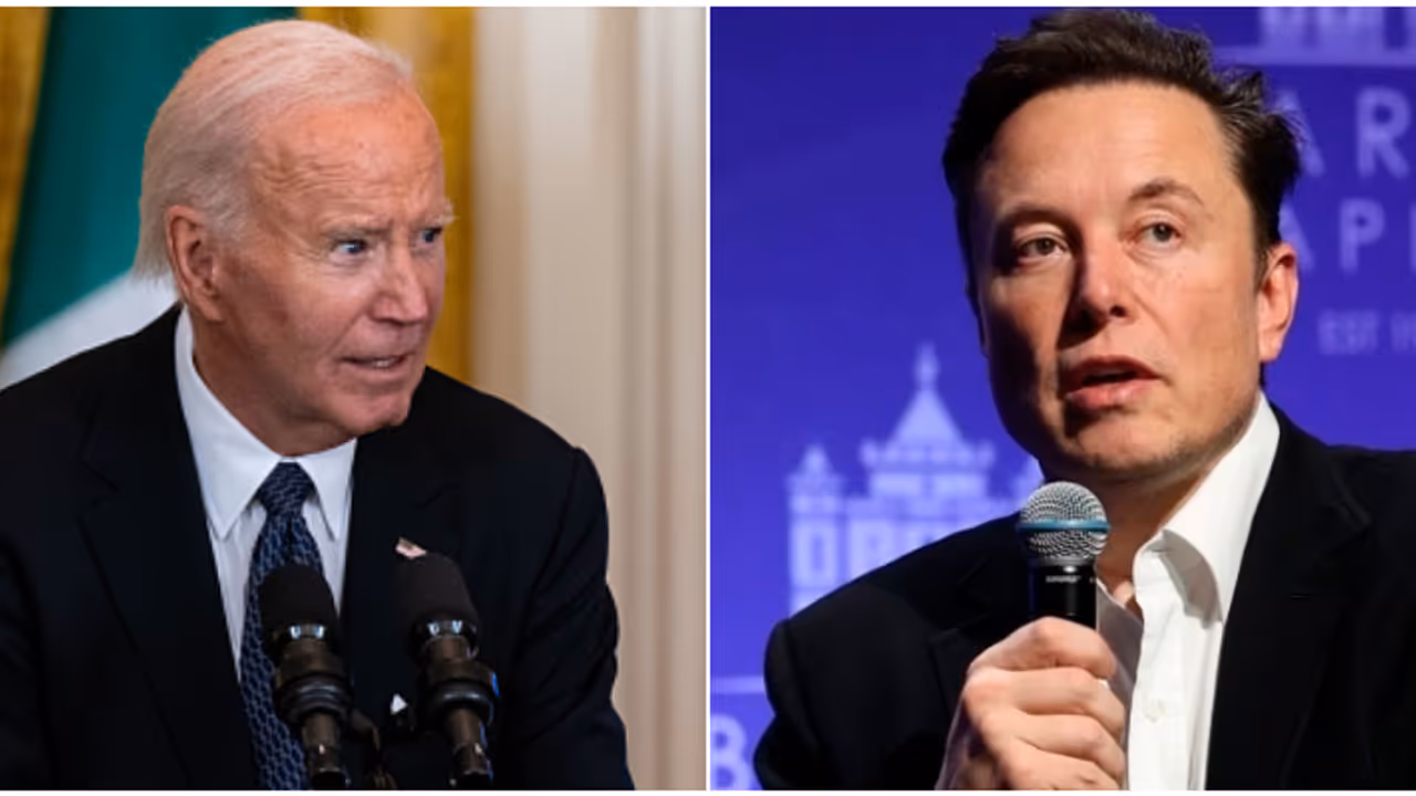 മസ്കും പണ്ട് നിയമവിരുദ്ധ കുടിയേറ്റം നടത്തിയെന്ന് ജോ ബൈഡൻ; മറുപടിയുമായി മസ്ക്, 'പ്രോംടർ നോക്കി വായിക്കുന്ന പാവ'