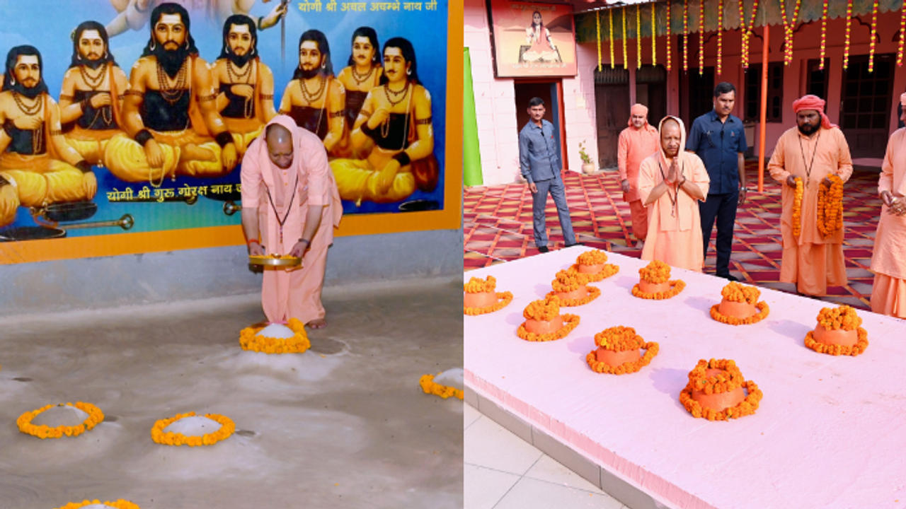 Yogi Adityanath offers prayers at Baba Mukutnath Siddha Temple in Haryana Yogi Adityanath offers prayers at Baba Mukutnath Siddha Temple in Haryana