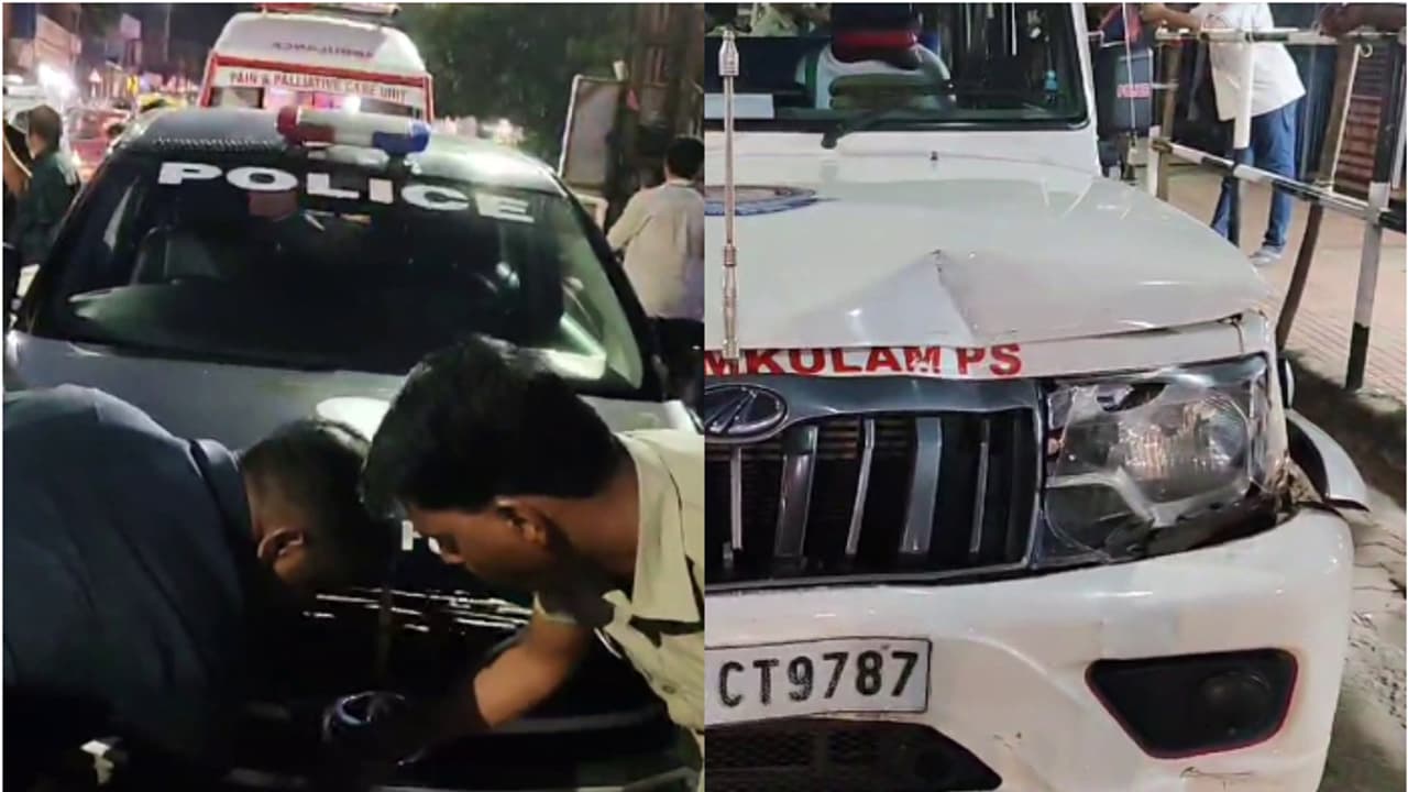 സ്കൂട്ടര് യാത്രക്കാരിയെ രക്ഷിക്കാൻ ബ്രേക്കിട്ടു; മുഖ്യമന്ത്രിയുടെ എസ്കോർട്ട് വന്ന 5 വാഹനങ്ങൾ കൂട്ടിയിടിച്ചു സ്കൂട്ടര് യാത്രക്കാരിയെ രക്ഷിക്കാൻ ബ്രേക്കിട്ടു; മുഖ്യമന്ത്രിയുടെ എസ്കോർട്ട് വന്ന 5 വാഹനങ്ങൾ കൂട്ടിയിടിച്ചു