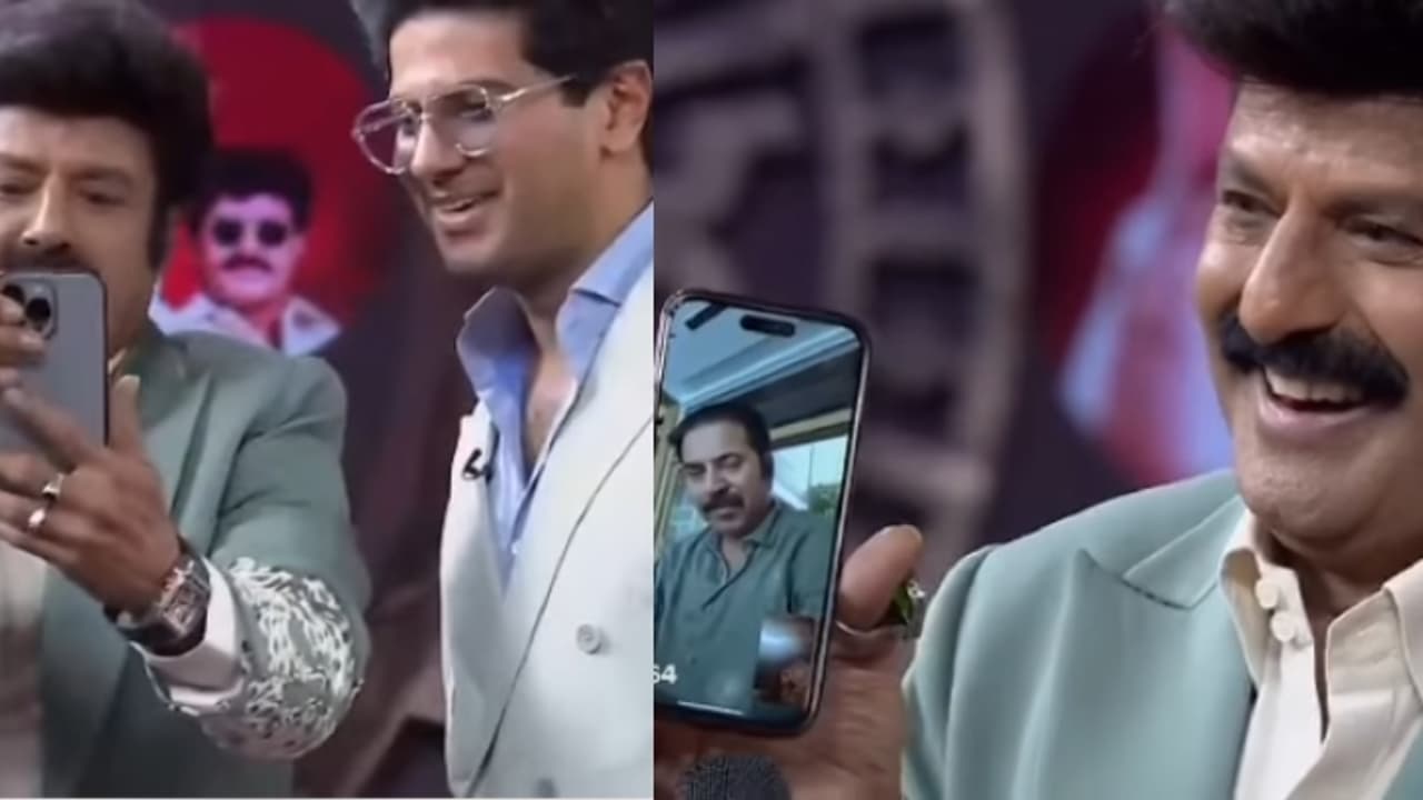  'മമ്മൂക്ക സുഖമാണോ, സുഖമാണ്': ദുല്‍ഖറിനെ ഒപ്പം നിര്‍ത്തി മമ്മൂട്ടിക്ക് ബാലയ്യയുടെ വീഡിയോ കോള്‍ വീഡിയോ