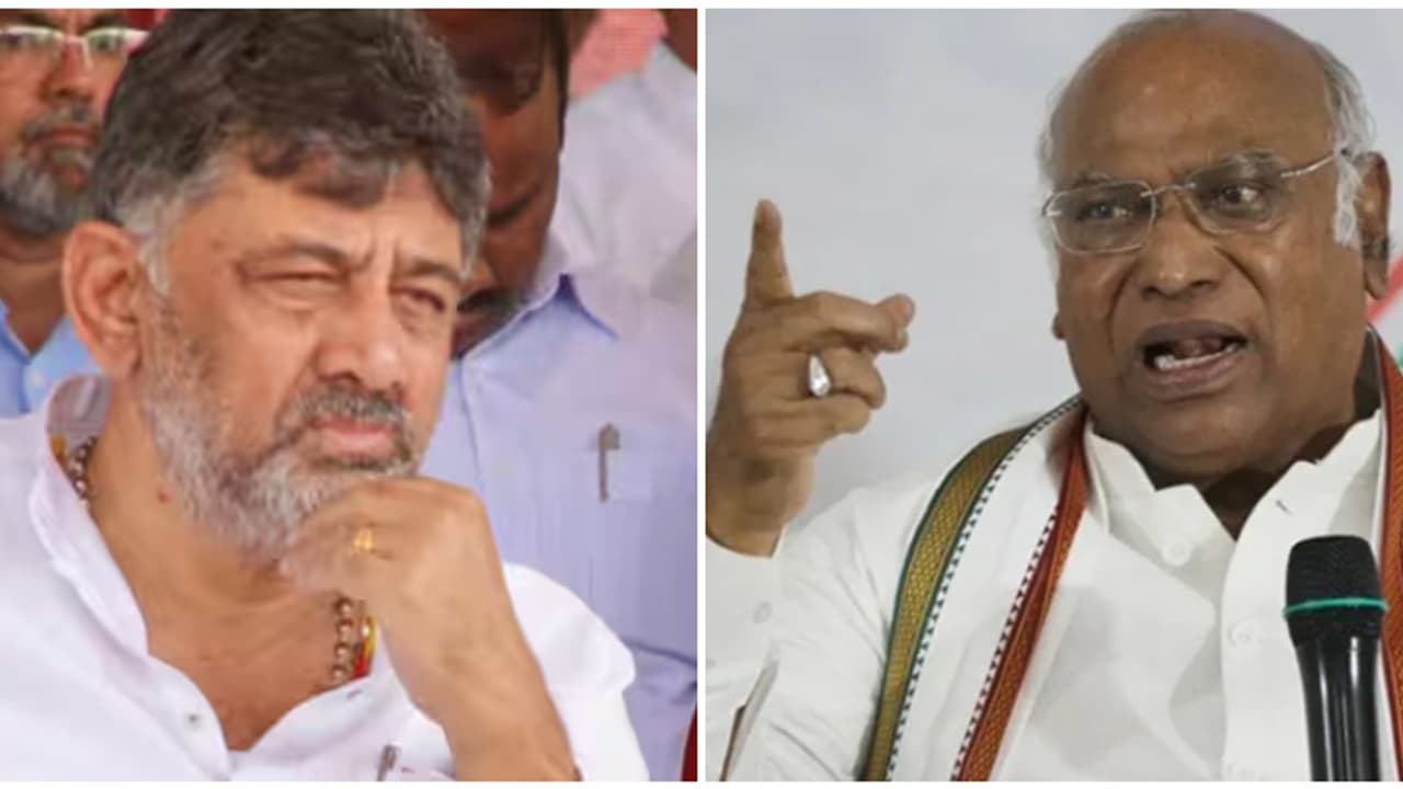 'ശക്തി' പദ്ധതി പുനഃപരിശോധിക്കില്ല; ഡി.കെ ശിവകുമാറിനെ വേദിയിലിരുത്തി വിമർശിച്ച് മല്ലികാർജുൻ ഖർഗെ