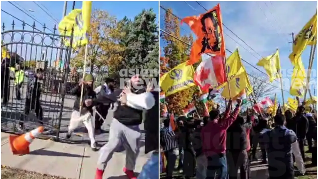 ബ്രാംപ്ടണിൽ ഹിന്ദു ക്ഷേത്രത്തിന് നേരെ ഖാലിസ്ഥാൻ വാദികളുടെ അക്രമണ സംഭവം, ക്ഷേത്ര പൂജാരിക്ക് സസ്പെൻഷൻ