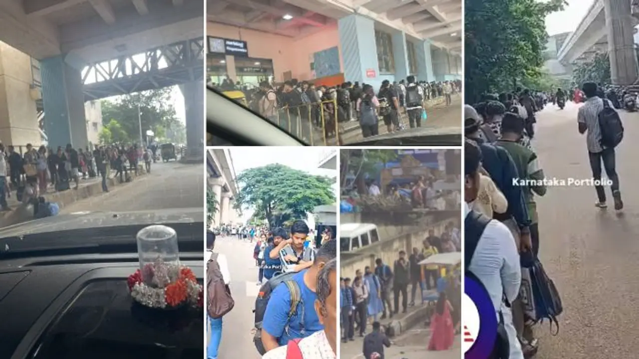 Bengaluru: 1km long queue of commuters outside Nagasandra metro after festive weekend sparks concerns (WATCH)