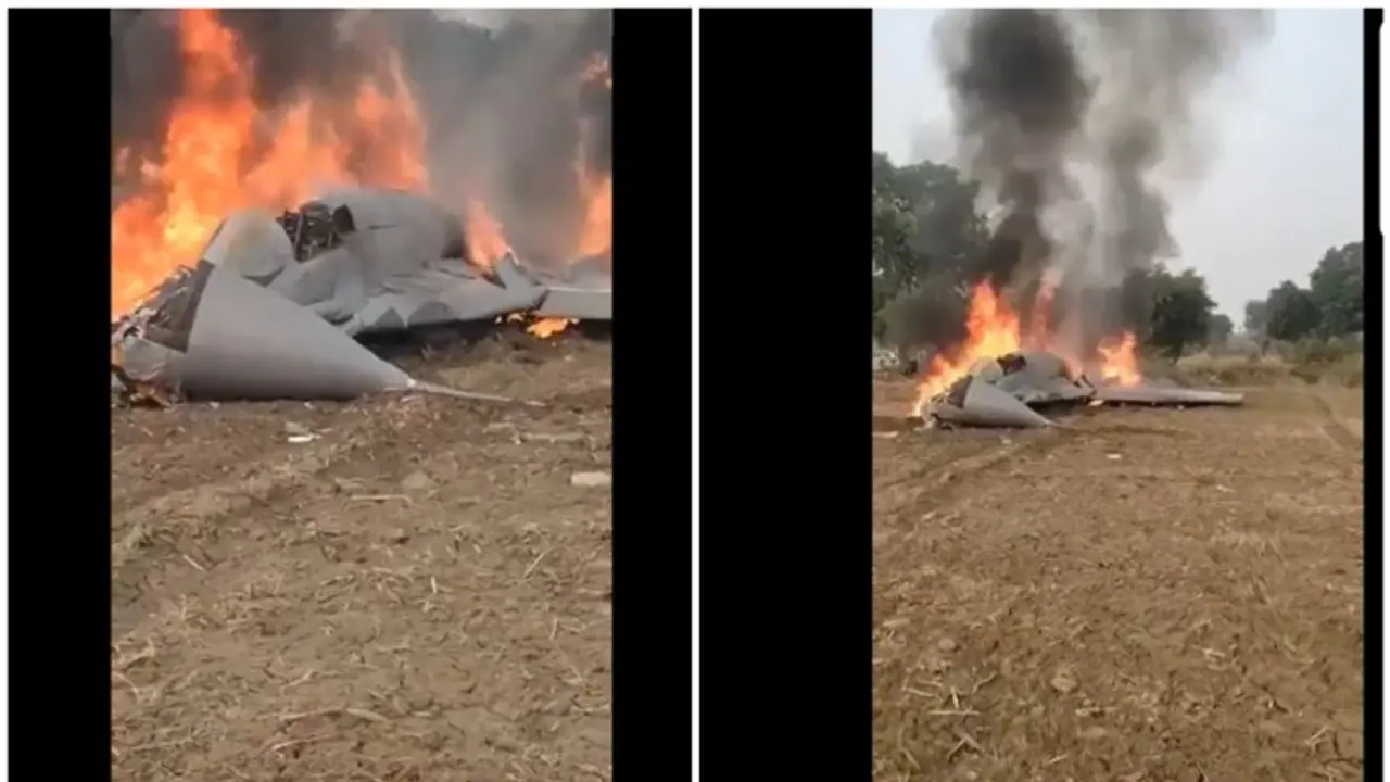 IAF Mi 29 fighter jet crashes in UP's Agra, pilot ejects safely (WATCH)