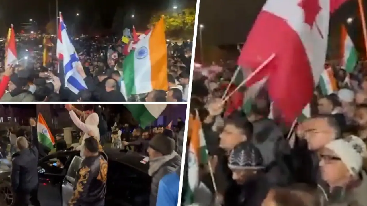 India Canada tensions: Thousands of Hindus protest in Brampton after attack, chant 'Bharat Mata ki Jai'; WATCH